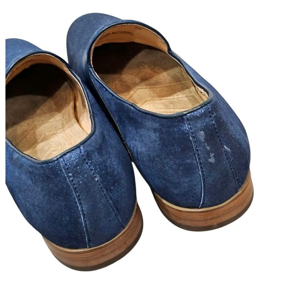 Robert Graham Mens 10 Dress Shoes Metallic Blue Suede Slip On Loafers
